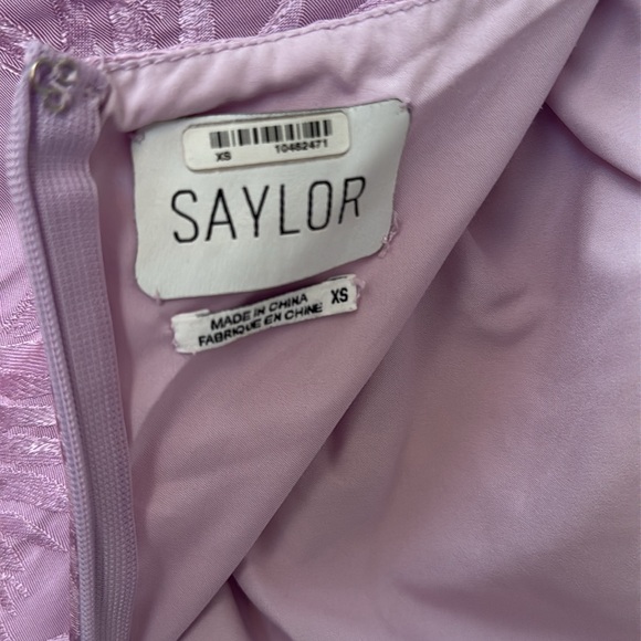 SAYLOR Lavender 
Gardenia Ruched Jacquard Midi Dress - Picture 7 of 7